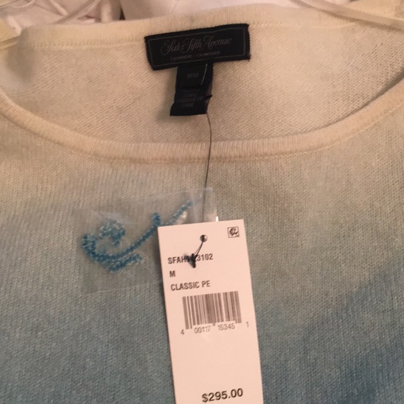 Brand New Saks Cashmere Sweater Sz: M, Super Soft Retail: $295 - Picture 6 of 7